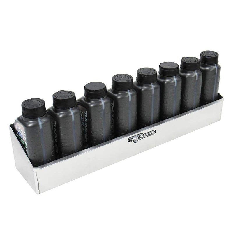 Pit Posse 564 Oil Shelf Caddy 8 Bottle Rack Holder 24" - Made in USA - Holds 8 Quarts of Automotive Motor Engine Oil - Enclosed Race Trailer Shop Garage Aluminum Storage Organizer (Silver) - Image 2